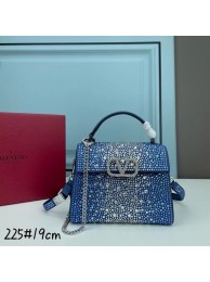 VALENTINO GARAVANI VSLING Shiny diamond Mini totebag XW2B1G9 Blue&silver-Tone Metal Tl19207rh54