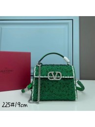 VALENTINO GARAVANI VSLING Shiny diamond Mini totebag XW2B1G9 green&silver-Tone Metal Tl19203fo19