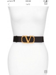 Valentino Leather Belt 3369 black wide 7.0CM Tl20775rf73