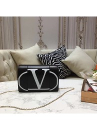 VALENTINO Origianl leather mini shoulder bag 8877 black&white Tl19490Mn81