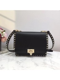 VALENTINO Origianl leather shoulder bag 3005 black Tl19495vK93