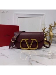 VALENTINO Origianl leather shoulder bag V0030 Burgundy Tl19534nQ90