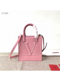 VALENTINO Origianl leather tote V2021 pink Tl19418cP15