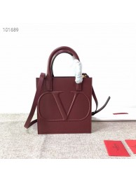 VALENTINO Origianl leather tote V2022 oxblood red Tl19415nB26