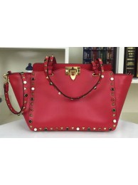 Valentino Rockstud Double Handle Bag Original Leather 1916C Red Tl19759hk64