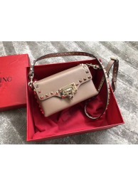 VALENTINO Rockstud leather cross-body bag 04235 apricot Tl19701DS71