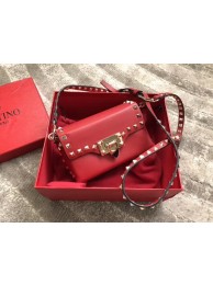 VALENTINO Rockstud leather cross-body bag 04235 red Tl19702XW58