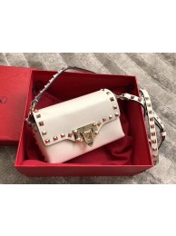 VALENTINO Rockstud leather cross-body bag 04235 white Tl19714cf57