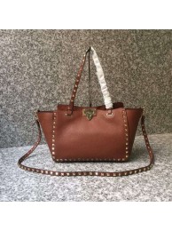 VALENTINO Rockstud medium tote 0972 brown Tl19632TL77