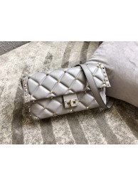 VALENTINO VLOCK Origianl leather shoulder bag 0053 grey Tl19433iv85