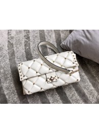 VALENTINO VLOCK Origianl leather shoulder bag 0053 white Tl19437yk28