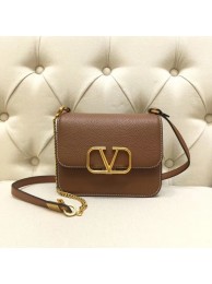 VALENTINO VLOCK Origianl leather shoulder bag 0905 brown Tl19451De45