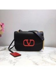 VALENTINO VLOCK Origianl leather shoulder bag 2424 black Tl19483hI90