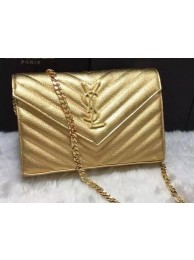 YSL Classic Monogramme Clutch Cannage Pattern YSL0223 Gold Tl15315yx89