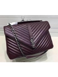 YSL Classic Monogramme Flap Bag Calfskin Leather Y22370 Wine Tl15210hc46