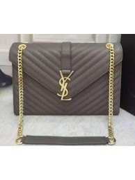 YSL Classic Monogramme Flap Bag Calfskin Leather Y26588 Grey Tl15280lU52