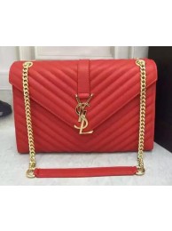 YSL Classic Monogramme Flap Bag Calfskin Leather Y26588 Red Tl15281ea89