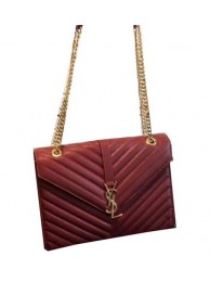 YSL Classic Monogramme Flap Bag Cannage Pattern 311224 Burgundy Tl15344MB38