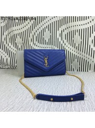 YSL Classic Monogramme Flap Bag Cannage Pattern Y377828L Royal Tl15263pk20