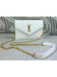 YSL Classic Monogramme Flap Bag Cannage Pattern Y377828S White Tl15254uZ84