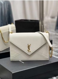 YSL GABY CHAIN BAG IN VINTAGE LAMBSKIN 668864 white Tl14550lU52