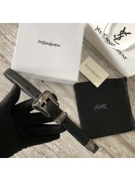 YSL leather belt 4765 black Tl15604CD62