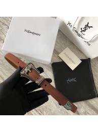 YSL leather belt 4765 brown Tl15603pA42